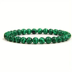 Exquisite Malachite Natural Stone Beads Bracelet (SKU #0356)
